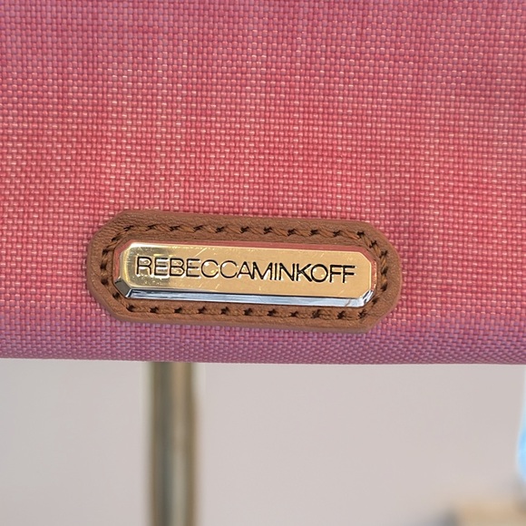 NWT Rebecca Minkoff Pink Canvas With Leather Trim Diamond Tote Size O/S - Picture 5 of 12